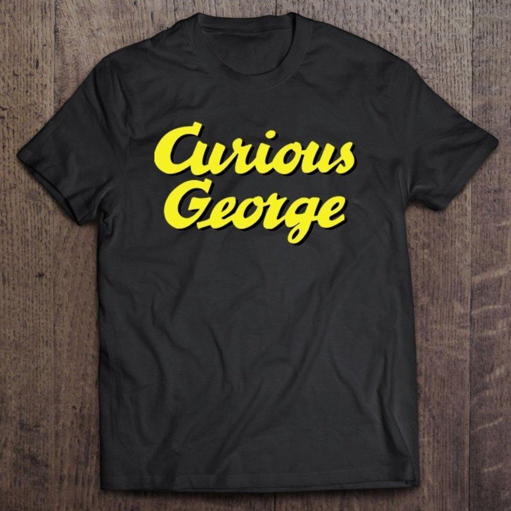 Curious George Classic Yellow Cursive Logo Graphic Tee, Gift For Fans